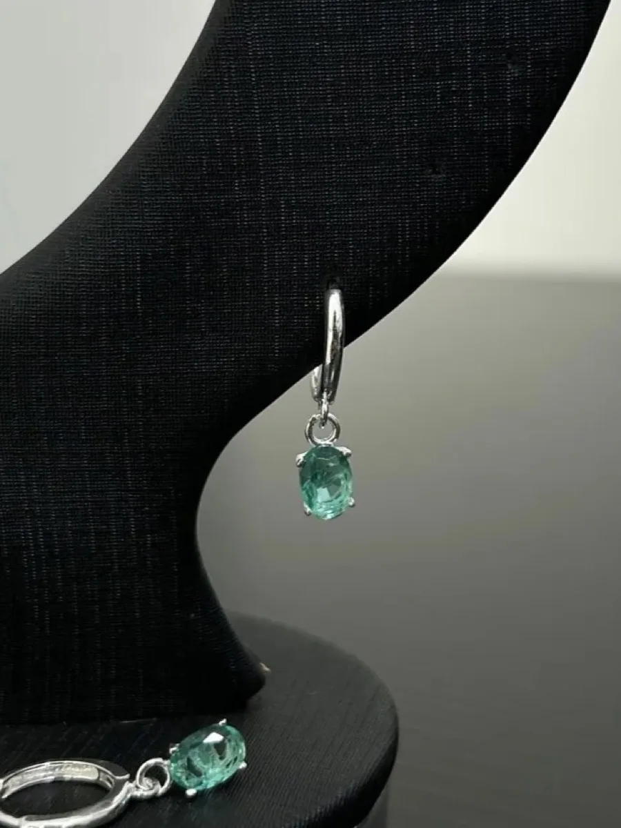 Argola Turmalina Verde Água